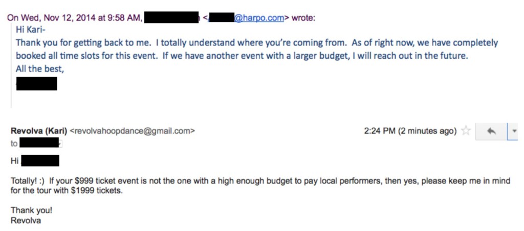 oprah tour email higher budget